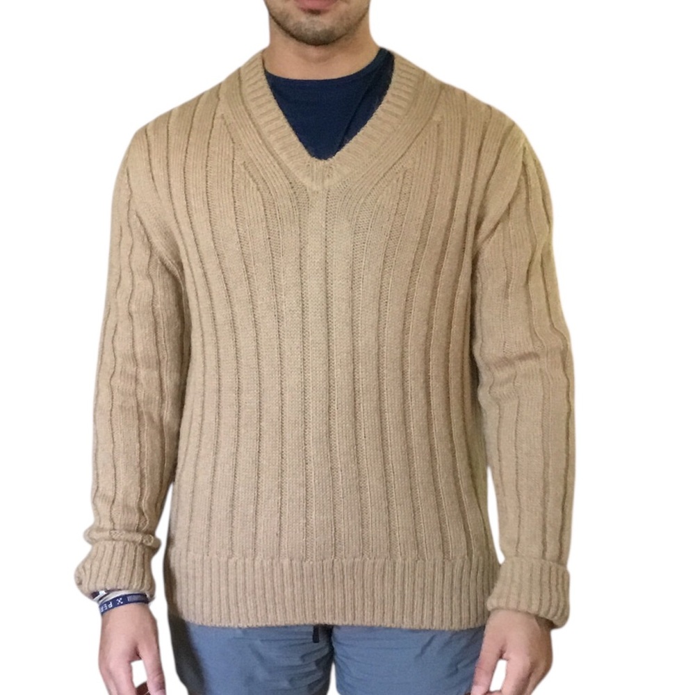 Tom Ford Wool Mohair Blend V Neck Slim Fit Ribbed Sweater